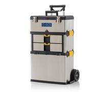 Sgs Stainless Mobile Stackable 3-In-1 Tool Box Chest W/ Wheels & Pull Handle