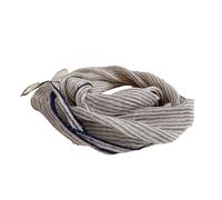 SGSEMOL Spring and summer thin linen scarf headband for neck protection, breathable long and narrow strips, versatile accessories for women (Hidden Blue Rain Dew Linen 12 * 180cm)
