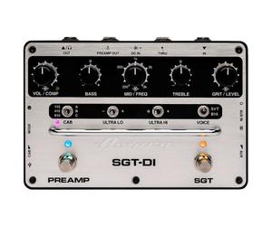 SGT-DI Bass Preamp - Ampeg Preamp with Footswitch, Voicings SVT/B15, IR Loader, 3-Band EQ with Adjustable Midrange, Compressor and Ultra-Hi/Ultra-Lo Filters - Silver Black