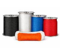 SGT KNOTS Solid Braid Nylon Utility Rope - Multipurpose Smooth Nylon Braided Utility Cord Line - for Anchors, Crafts, Towing 1/8" x 100ft (Red)