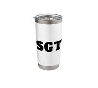 SGT SGT. Sarge Rank Military Armed Forces Front Print Black Stainless Steel Insulated Tumbler