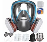 SGTBLV Full Face Respirator Mask, Reusable with Filters, Anti Fog, for Spray Paint, Chemicals, Epoxy Resin, Welding, Sanding, Dust Protection (Full Face Set + 20x Filter Cotton)