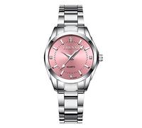 SGU Women's Watch, Elegant Steel Bracelet Analogue Silver Quartz Watch, Gifts for You and Your Family(Pink)