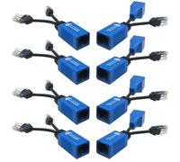 SGUESIKR 4 Pair PoE Ethernet Splitter, RJ45 Cable Sharing Kits, 2-in-1 Cat5 Combiner, Ethernet Extender for 8 Security IP Cameras NVR Surveillance System - Weatherproof for Outdoor Use