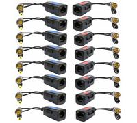 SGUESIKR 8 Pair Passive Video Balun BNC to RJ45 Adapter with Power, Ground Loop Isolated Cat5e Cat6 to BNC Converter, Analog Security Camera via Ethernet Transceiver - Weatherproof for Outdoor Use