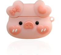 SGVAHY Airpods 3 Case,Funny 3D Cartoon Design Kawaii Bow Pig Cute Soft Silicone Protective Case Cover with Keychain for Women Girls