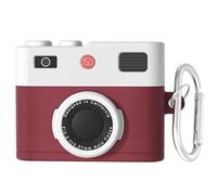 SGVAHY Case for Airpods 3 Funny Cute 3D Camera Design Soft Silicone Cover with Keychain Kawaii Anti-Fall Shockproof Protective Case for Women Girls Red