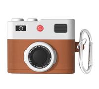 SGVAHY Case for AirPods Pro Funny Cute 3D Camera Design Soft Silicone Cover with Keychain Kawaii Anti-Fall Shockproof Protective Case for Women Girls Browm