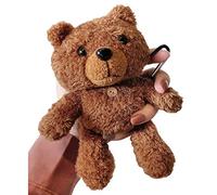 SGVAHY Fluffy Case Compatible with Airpods 1&2, Cute Crown Frog Soft Fur Furry Kawaii Fun Cool Mini Airpods Cover Case with Keychain Wireless Charging Box Airpods 1 & 2 (Bear Brown)