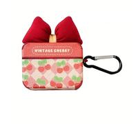 SGVAHY for AirPods 1&2 Case with Keychain Cherry Bow Pretty Aesthetic Design Cute Soft Cover for Women Girls Anti-Fall Shockproof Protective Case for AirPods 2nd 1st Generation Red