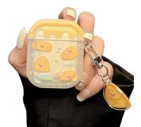 SGVAHY for Airpods 3 Case with Keychain Cute Yellow Cheese Pattern Design Soft Silicone Cover for Women Girls Anti-Fall Shockproof Protective Case for AirPods 3rd Generation