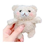 SGVAHY Furry Case for AirPods Pro 2nd/1st Generation Funny Cute 3D Cartoon Plush Design Bear Beige Soft Warm Fluffy AirPod Pro 2 Cover with Keychain Kawaii Anti-Fall Protective Case Women Girls