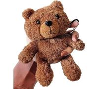 SGVAHY Furry Case for AirPods Pro 3 Funny Cute 3D Cartoon Plush Design Brown Bear Soft Warm Fluffy AirPod Pro 3rd Generation Cover with Keychain Kawaii Anti-Fall Protective Case Women Girls
