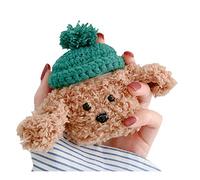 SGVAHY Furry Case for AirPods Pro 3rd Generation Funny Cute 3D Cartoon Plush Design Teddy Green Hat Soft Warm Fluffy AirPod Pro 3 Cover with Keychain Kawaii Anti-Fall Protective Case Girls Women