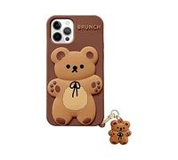 SGVAHY iPhone 13 Pro Max Case Cute Teddy Bear Cartoon Phone Case with Keychain Soft Silicone Bumper Shockproof Cover Protective Case for Women Girls