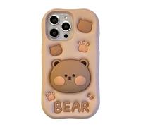 SGVAHY iPhone 14 Case - Cute Kawaii Bear Cartoon Slim Silicone Shockproof Protective Case for Women Girls