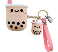 SGVAHY Kawaii Case for AirPods 1&2, Funny Cute 3D Cartoon Design Bubble Tea Soft Silicone Protective Cover with Keychain for Women Girls