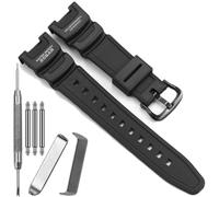 SGW-100 Series Watchband Compatible with Casio SGW100 Watch Strap Men's Waterproof Replacemnet Bracelet (Black band black buckle)