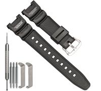 SGW100 Series Resin Strap Compatible with Casio SGW-100 Replacemnet Strap Men's Waterproof Watch Band (Silver buckle)