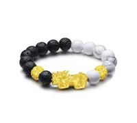 SGYEPOCFQ obsidian bracelet, Gold 999 Pixiu Bracelet Chinese Style Mens And Womes 24K Real Solid To Make A Fortune(Yellow)