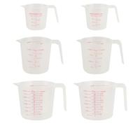 SGYKJ 6 Pcs Plastic Measuring Jugs 1 Litre 500ml 250ml, Stackable Clear Plastic Measuring Cups & Jugs with Handles & Pour Mouth & Scale, for Lab Kitchen Cooking Baking