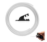 SGZIOO 10m PTFE Tube for Filament 1.75mm, 2.5mm ID x 4mm OD, Teflon Tube with Cutter, 3D Printer Filaments, 3D Printer Accessories for Bambu Lab A1/A1 Mini/P1P/P1S/X1C (White)
