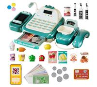 SGZIOO 52PCS Play Till Cash Register Children, Cash Register for Kids, Toy Till Cash Register With Scanner, Kids Till for Girls Boys Toddler Children 3 4 5 6 Years Old Supermarket Pretend Role Play