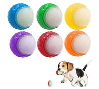 SGZIOO 6PCS Glow in the Dark Dog Ball, Light up Dog Ball,Durable Squeaky Rubber for Dog Toys, Chewers & Night Training, Pet Interactive and Teeth Cleaning for Dogs of Various