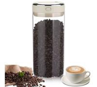 SGZIOO Airtight Coffee Canister, 1700 ML Coffee Bean Storage Container with One-Way CO2 Valve, Clear Borosilicate Glass Airtight Coffee Container with Date Tracker, for Beans Tea Nuts Spices Sugar