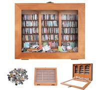 SGZIOO Anxiety Bookshelf Shake Away Your Anxiety, Mini Bookshelf and 300 Pcs Mini Books, Wooden Miniature Library, for Stress & Anxiety Relief, Display Case Ornaments, Gifts for Book Lovers & Anxious