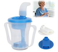 SGZIOO Dysphagia Regulating Drinking Cup, 250 ML Dysphagia Cups for Adults, 5cc/10cc Adult Sippy Cups for The Elderly Non Spill, Beakers for Elderly with Straw for Limited Mobility