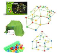 SGZIOO Fort Building Kits for Kids, Den Building Kit with 102 Rods and 72 Balls, Den Building Kit for Kids DIY Play Tent Indoor & Outdoor for Children to Create Play Spaces, Tents and Hideouts