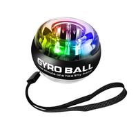 SGZIOO Gyro Ball Wrist Exerciser, Forearm Exerciser with Colourful LED Lights, Powerball Gyroscope, Auto-Start Wrist Power Gyro Ball for Wrist, Arms, Fingers, Muscles Training & Strengthening (Black)