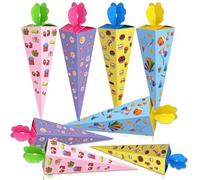 SGZIOO Schultüte Pack of 24 Confetti Cones, Cones, Confetti Holder, Confetti Holder for School, Folding Sugar Bags