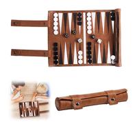 SGZIOO Travel Backgammon Set, Roll Up Backgammon Travel Set, Portable Backgammon Sets Leather with Traditional Tan Design, Tactical Backgammon Board Game for Kids Adults Family Party