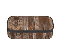 SGZLZBWK Brown Wooden Pencil Case Portable Stationery Bag Pencil Holder Stationery Storage Makeup Bag for School Office