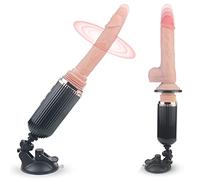 Sh! Automatic Thrusting Dildo with Suction Cup for - 6 Inch Realistic Silicone Dildo - Waterproof Silicone G-Spot Massager - Rechargeable Automatic Sex Toy for Adults (Black)