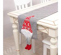 SH Christmas Table Runner, Santa Gnome Tablecloth Dinner Table Flag Cover Decorative Table Linens for Xmas Party Home Decoration 215 x 33.5 cm/84.6 x 13 Inch