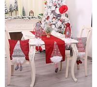 SH Christmas Table Runner, Santa Gnome Tablecloth Dinner Table Flag Cover Decorative Table Linens for Xmas Party Home Decoration 215 x 33.5 cm/84.6 x 13 Inch