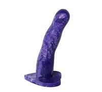 Sh! Cupid 3 Curved Dildo: Purple Marble 6 x 1.5 inch Strap-On or Hand Silicone Sex Toy