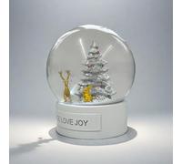 SH.Dream 100mm Snowy White Christmas tree Golden elk Snow Globe