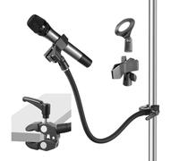 SH Gooseneck Microphone Stand, 19.69 Inch Flexible Adjustable Arm with Super Crab Clamp, Universal Mic Mount for Studio Stage Home, AC014