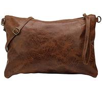 SH Leder Clara G396 Shoulder Bag / Clutch in Vintage Look Medium Size 33 x 22 cm, brown, Medium
