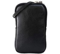 SH Leder Jana G269 Women's Genuine Leather Mobile Phone Bag Purse Multifunction Bag Mini Messenger Detachable Adjustable Shoulder Strap Mobile Phone up to 6.8 Inches 11 x 18 cm Black Size: Small