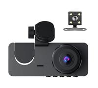 SH-RuiDu 3-Channel Dash Cam with 1080P Front & Dual 480P Inside/Rear Cameras - 2in HD Screen, G-Sensor, Parking Monitor & Starlight Night Vision for Cars, Trucks and Taxis - Includes 32GB TF Card