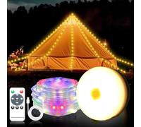 SH-RuiDu 3 in 1 LED Solar String Lights, 39FT/12M 120LEDs Outdoor Waterproof Camping String Lights with 8 Lighting Modes for Home Party, Campsite, RV, Garden, Patio, Backyard Decor (Colorful)