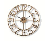 SH-RuiDu 40cm Skeleton Wall Clock, Large Silent Non Ticking Battery Operated Modern Metal Clock with Arabic Numerals for Living Room Kitchen Bedroom Decor