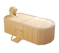 SH-RuiDu 59 Inch Portable Foldable Bathtub for Adults, Collapsible Non-Inflatable Hot Ice Bath Soaking Tub with Sauna Lid, Cushion, Drain Pipe & 5 Bath Bags for Bathroom and Shower Stall