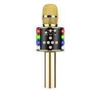 SH-RuiDu Microphone for Kids Adults, 3 in 1 Handheld Bluetooth Microphones Speaker Karaoke Machine with LED Lights, TWS Dual Singing, 5 Voice Effects, Home KTV Player for Party Singing