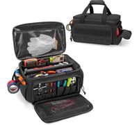 SH-RuiDu Multi-Functional Tool Bag for Men, Multi-pockets Heavy Duty Electrician Tool Bag, Tear-Resistant Wide Open Mouth Tool Storage Organiser for Mechanics, Electricians & DIY (Black, 14.45in)